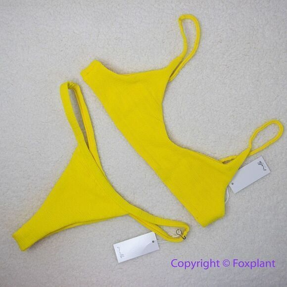 New! Set! Mello the Label low cut top and Brazilian bottom Limao yellow, size M - Picture 4 of 16